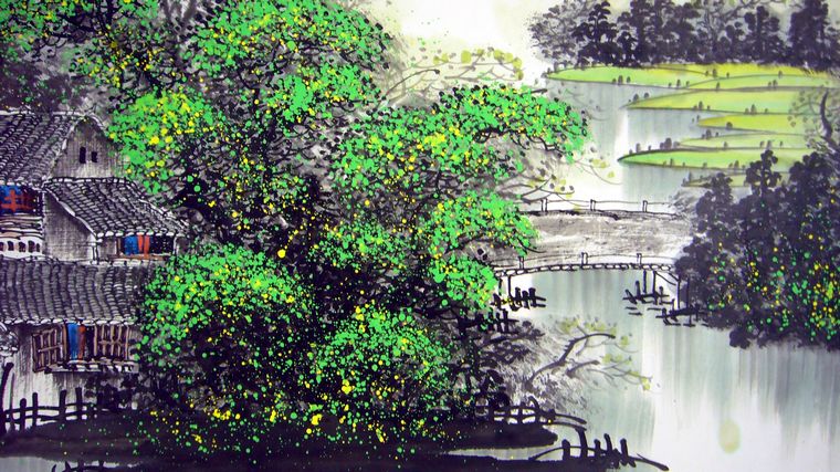 國畫水鄉(xiāng)人家