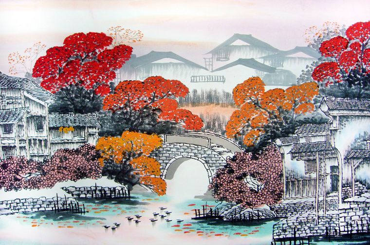 江南水鄉國畫