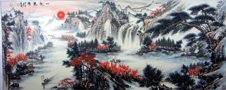 六尺精品山水畫