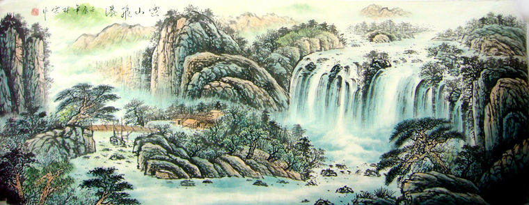 客廳掛山水畫