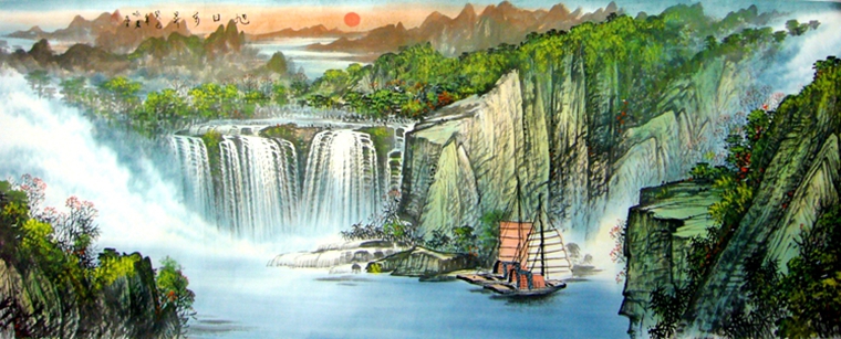 風水進門山水畫