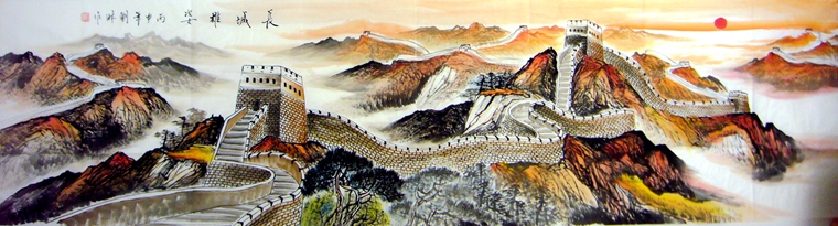 六尺對開長城圖