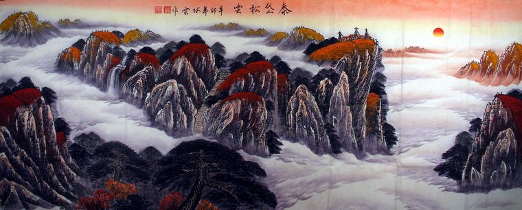 小八尺山水畫