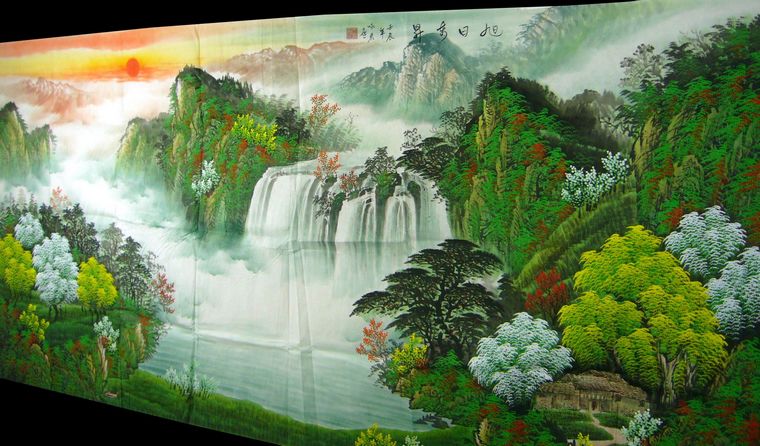 大瀑布山水畫(huà)