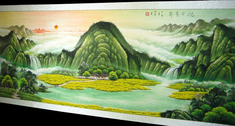八尺風水山水畫