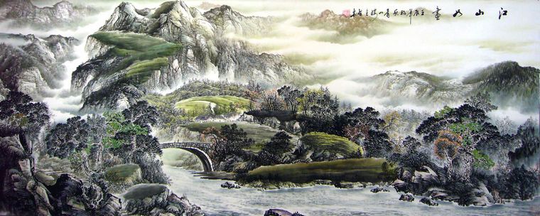 小八尺名家國畫山水