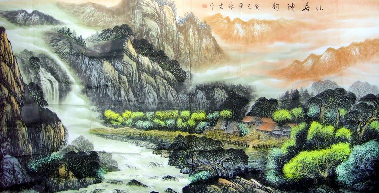 大幅山水國畫