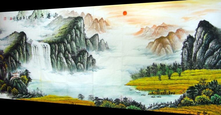 八尺山水畫佳作