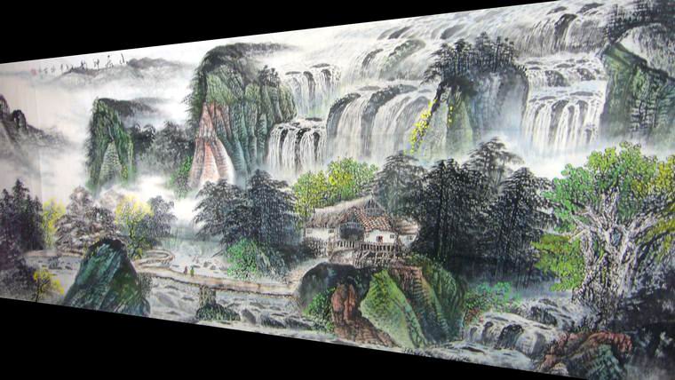 小八尺山水國(guó)畫(huà)