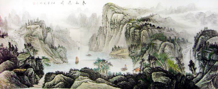 小八尺國畫山水畫