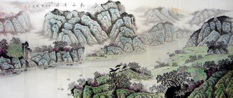 小八尺寫意山水畫