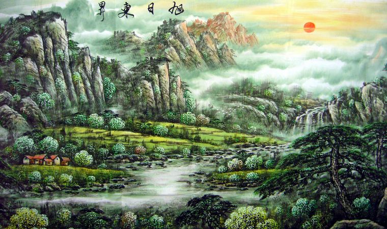 八尺國畫山水