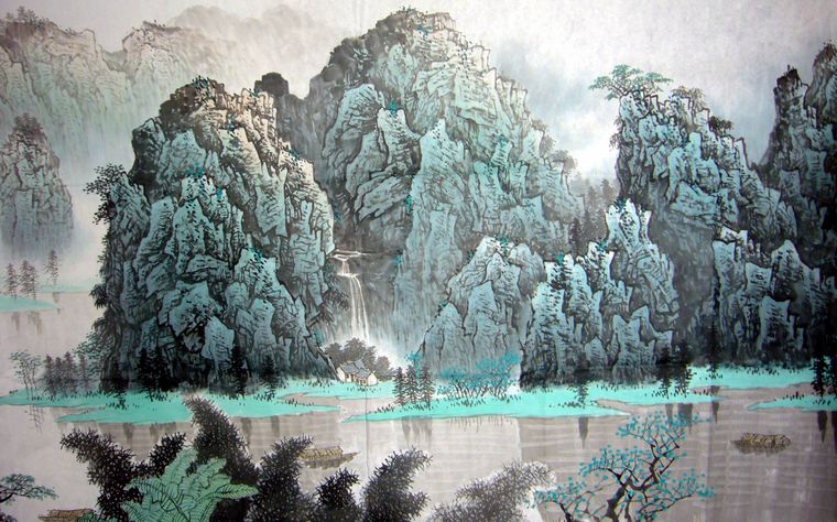 小丈二國畫山水