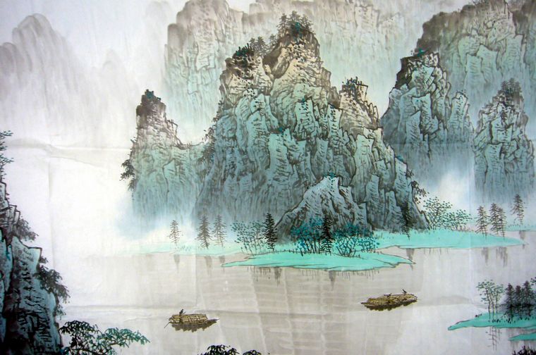 小丈二國畫山水