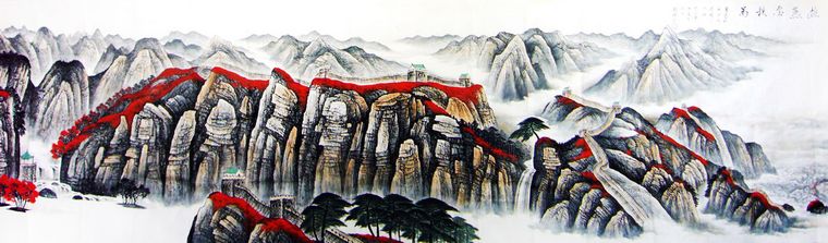 巨幅國畫幽燕金秋圖
