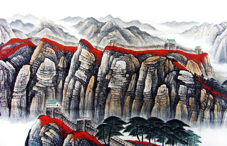 巨幅國畫幽燕金秋圖
