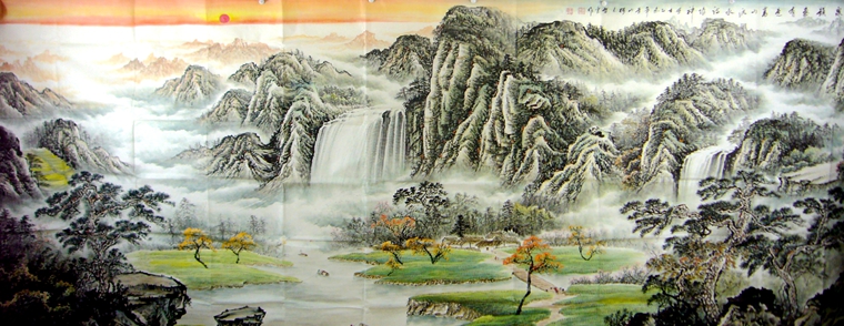 大丈二巨幅山水畫