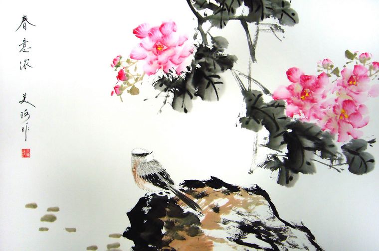 小幅花鳥畫