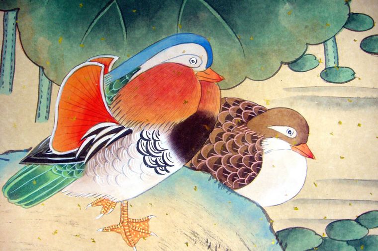 鴛鴦戲水圖