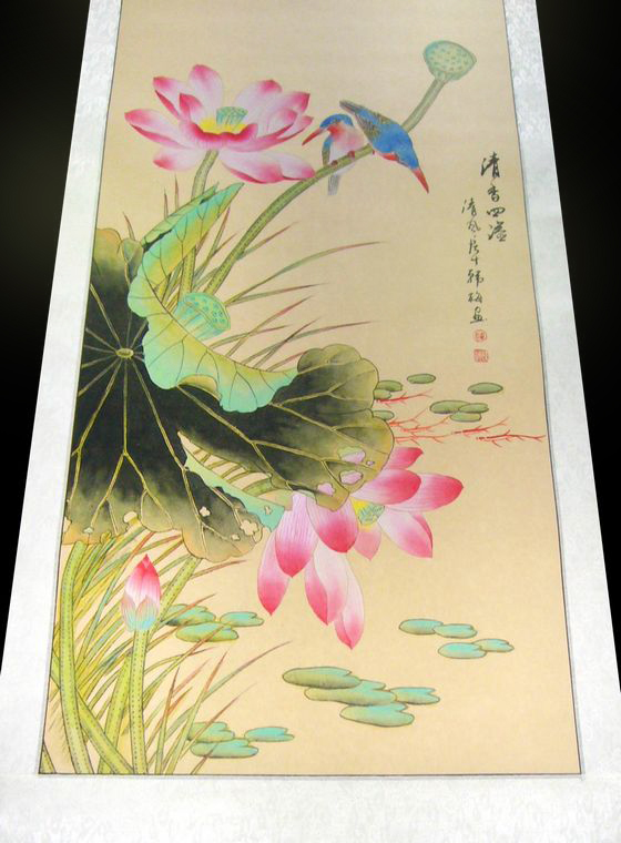 工筆花鳥畫條幅
