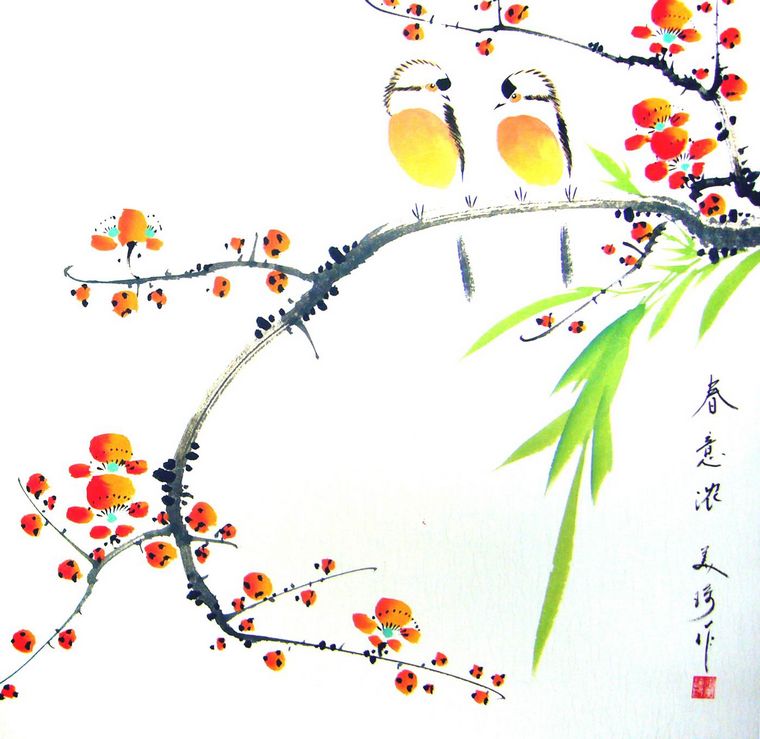 餐廳花鳥畫