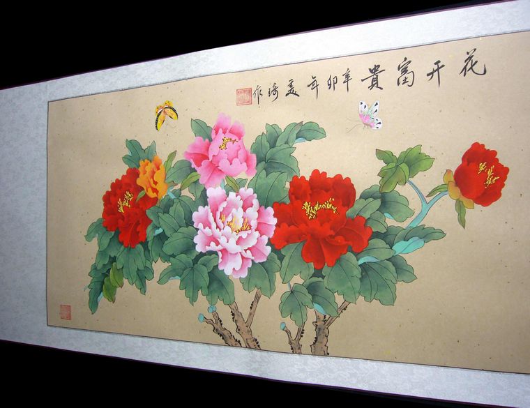 三尺工筆牡丹作品