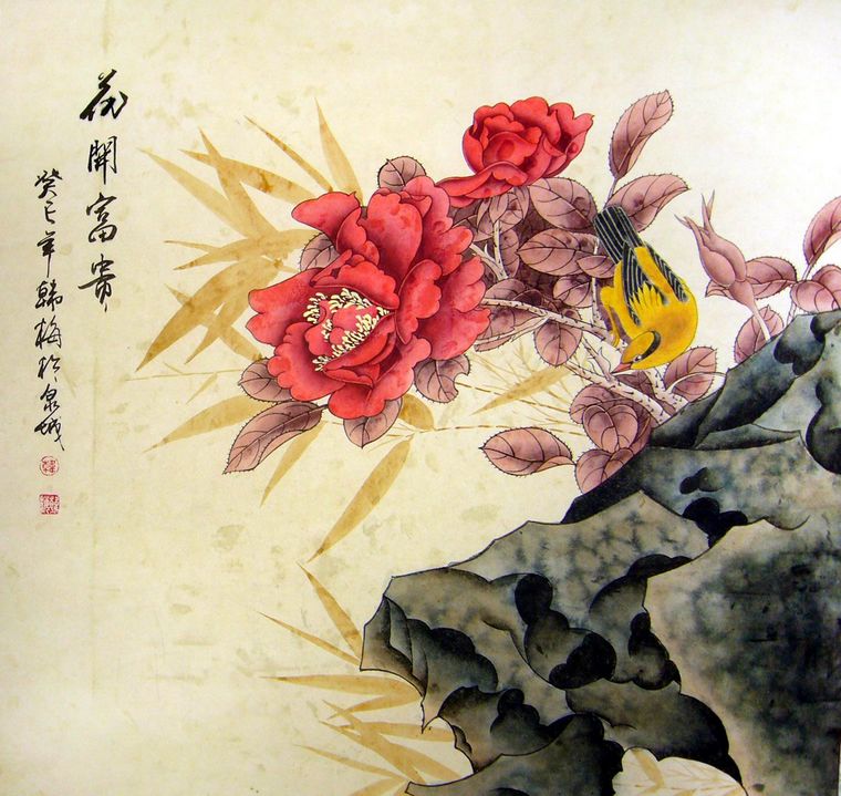 四尺工筆花鳥畫