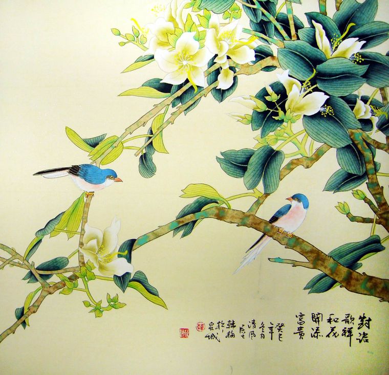 四尺斗方工筆花鳥