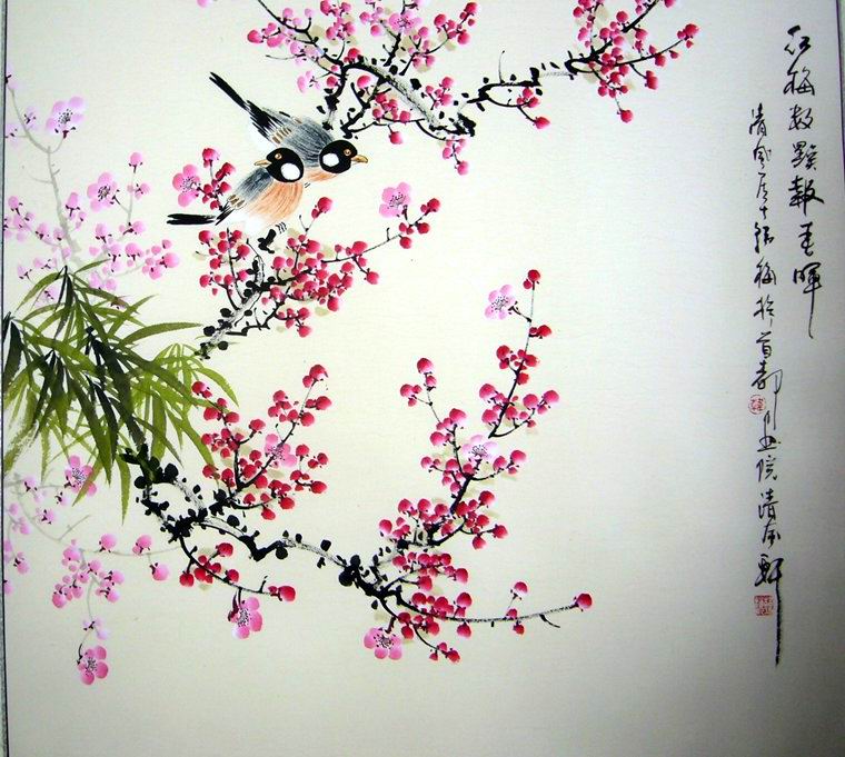 斗方花鳥作品