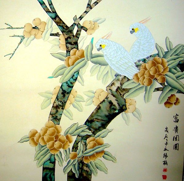 斗方工筆花鳥圖
