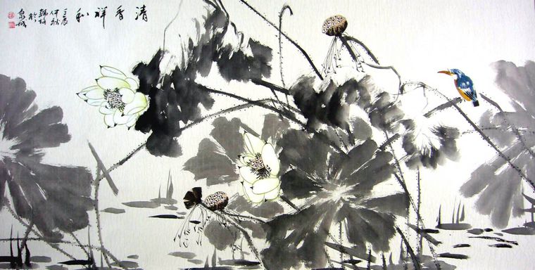 水墨畫(huà)荷花