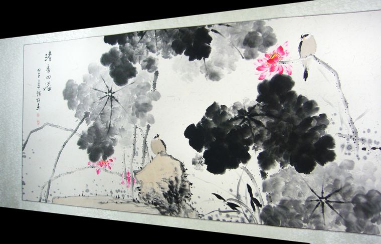 國畫荷花作品
