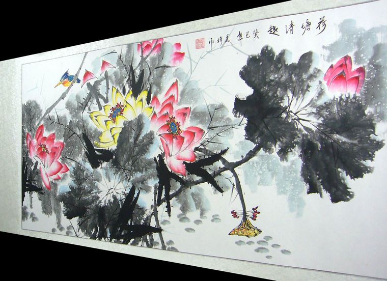 水墨荷花國畫