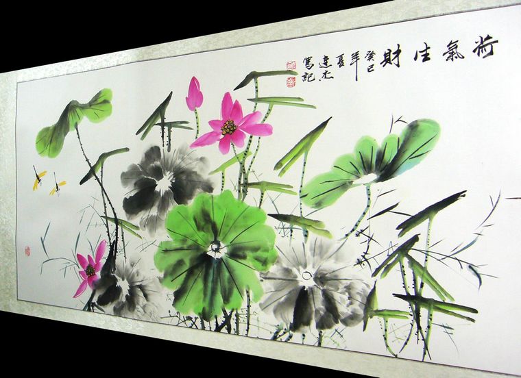 四尺寫意畫荷花