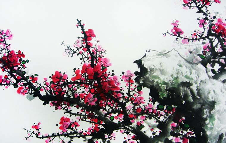四尺紅梅作品