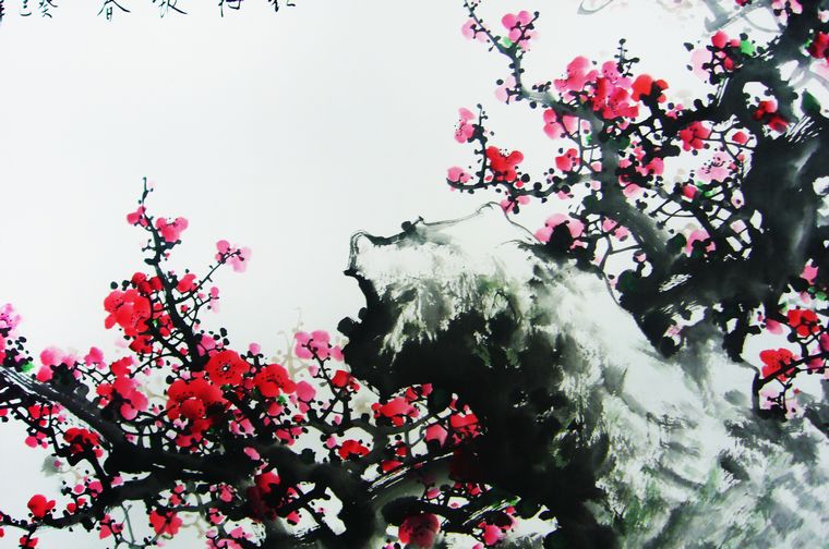 四尺國畫報春圖