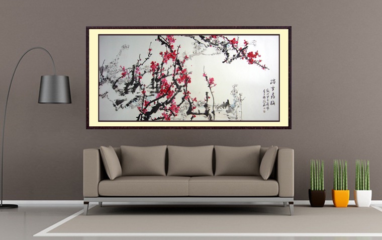 四尺國畫紅梅獻瑞圖