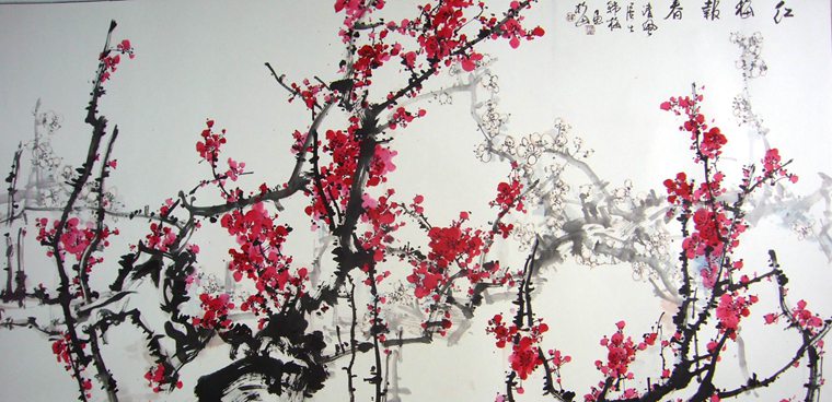 四尺梅花報春圖