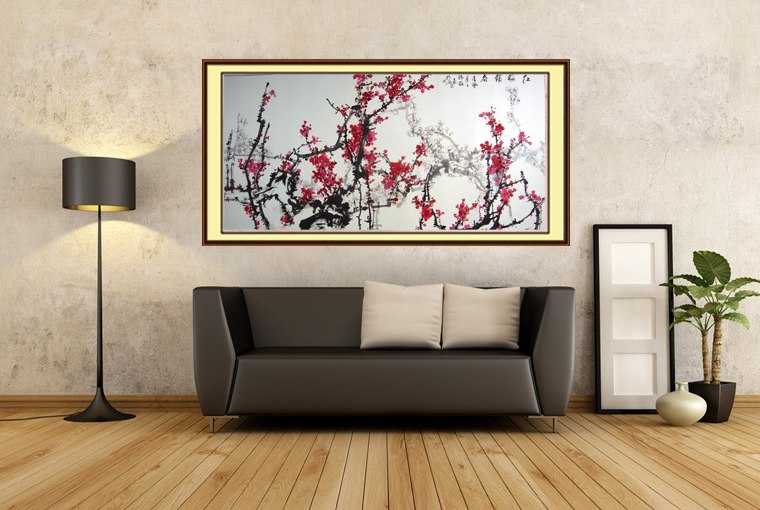 四尺梅花報春圖