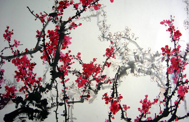 四尺梅花報春圖