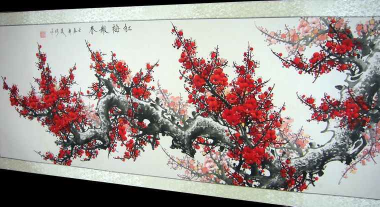 小六尺國畫紅梅