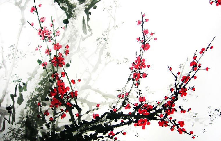 六尺國畫梅花