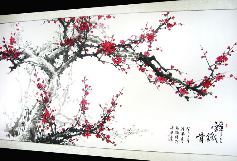 六尺國畫梅花