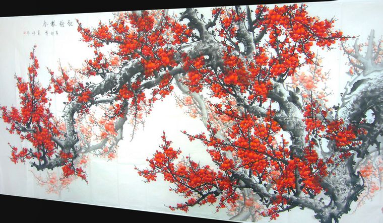 八尺紅梅圖