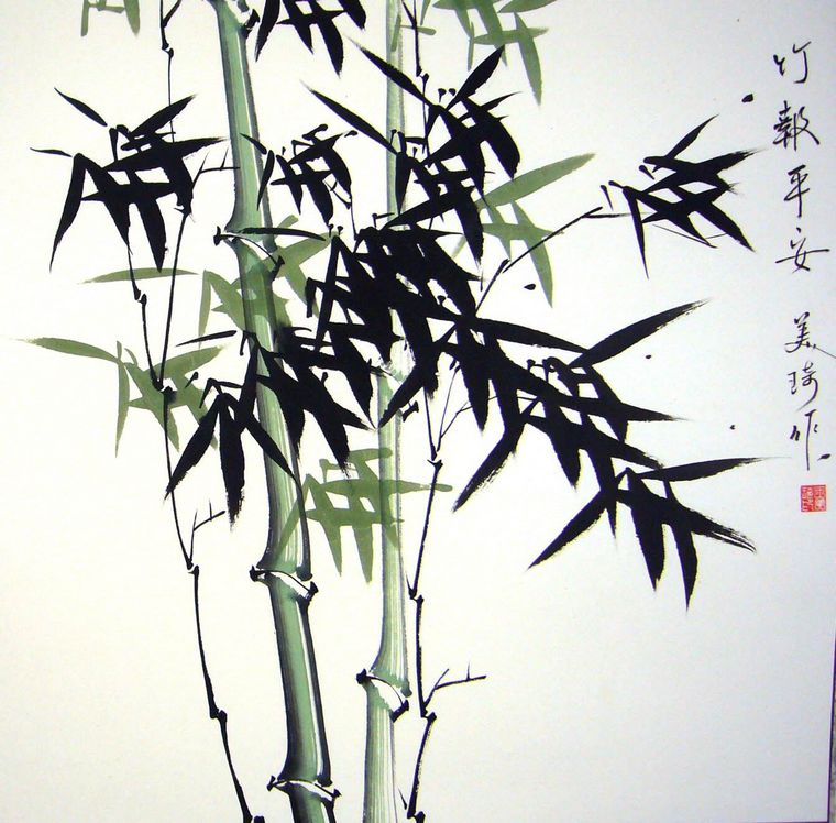 竹報平安圖
