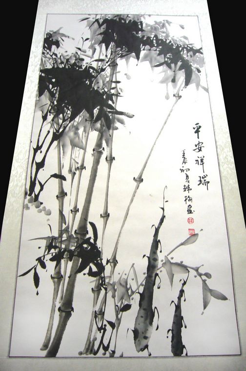 立軸水墨竹