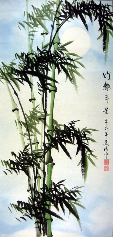 四尺豎幅水墨竹