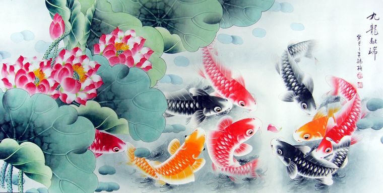 九魚圖風(fēng)水畫