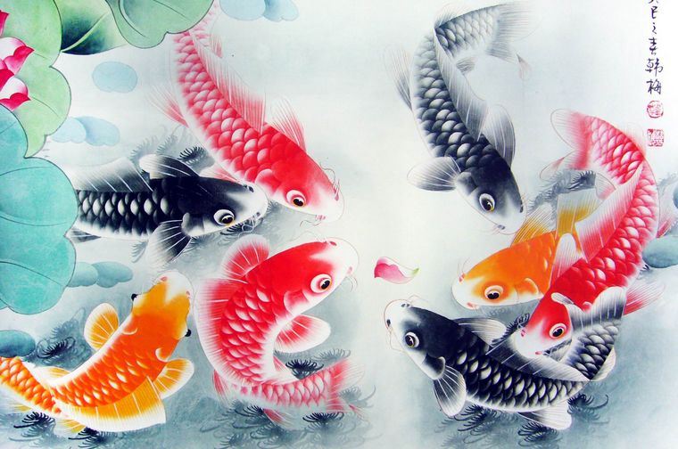 九魚圖風(fēng)水畫