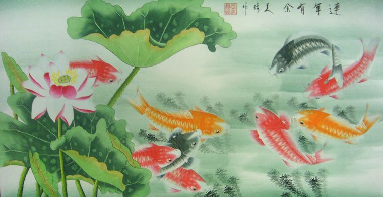 工筆畫魚